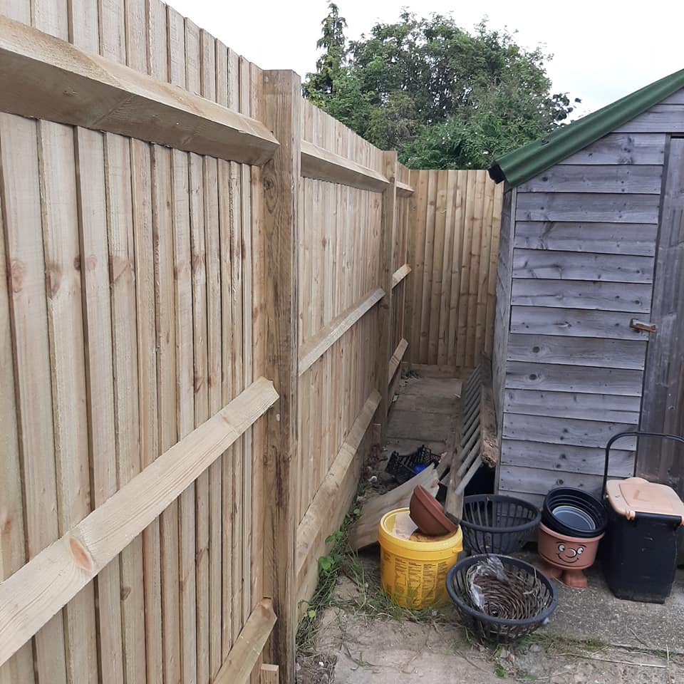 new garden fence around shed