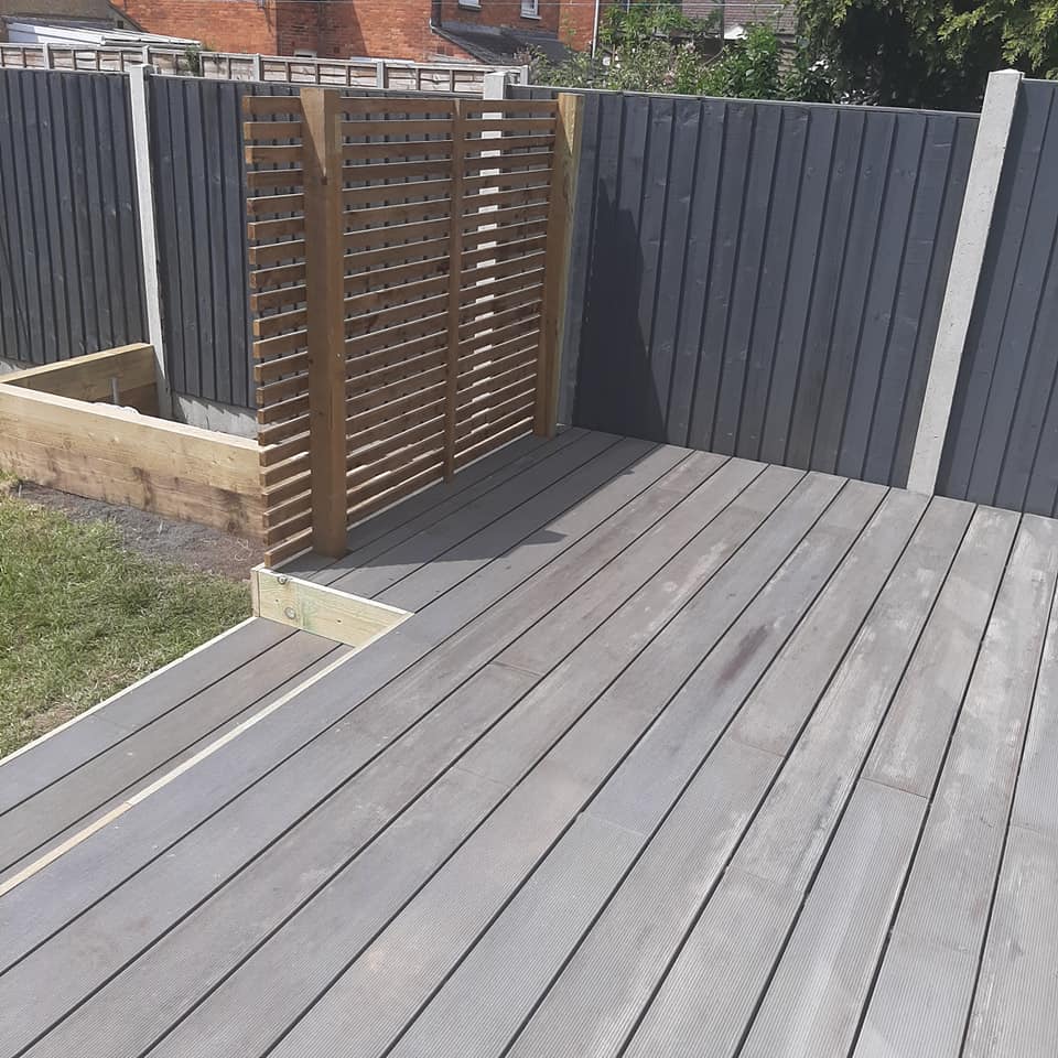 new decking with fence
